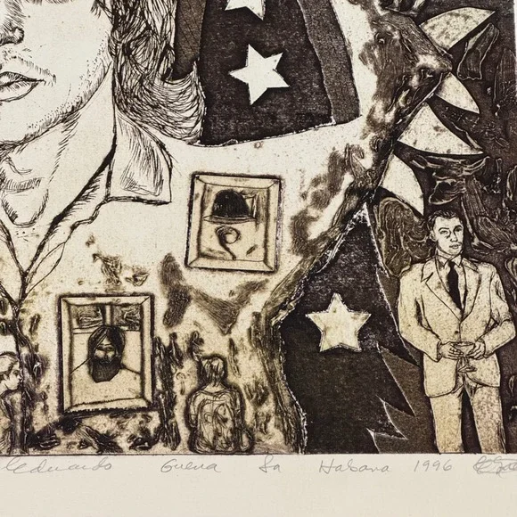 Cuban Artist Eduardo Guerra VTG Un Viaje Original Signed Numbered Art Wall Decor - Picture 7 of 14